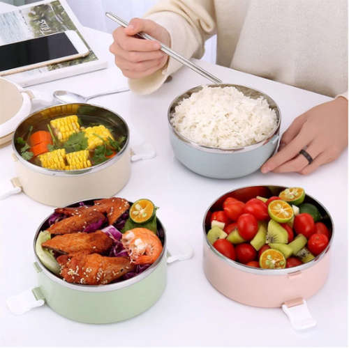 3 Layer stainless steel lunch box Lunch box set with lock lip